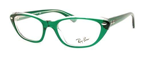 Ray-Ban Women's RX5242 Eyeglasses Top Dark Green On Transp 53mm