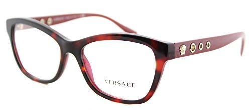 Versace Women's VE3225 Eyeglasses Havana/Bordeaux 52mm