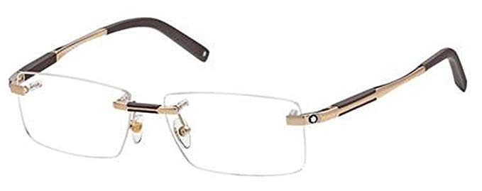 Montblanc MB0349 Eyeglass Frames - Shiny Rose Gold Frame, 56 mm Lens Diameter