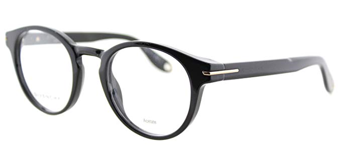 Givenchy GV 0002 807 Black Plastic Round Eyeglasses 49mm