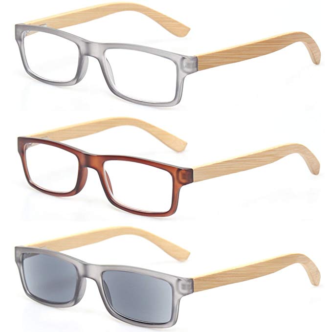 Reading Glasses Quality Unisex Readers With Sun Readers Bamboo Temples Eyeglasses