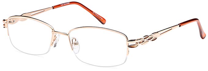 DALIX Womens Enchanting Glasses Frames Prescription 53-17-135 Pink Brown Rose Gold