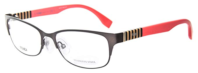 Fendi Rx Eyeglasses Frames FF 0033 T4G 53-17-140 Grey Ruthenium / Pink Italy