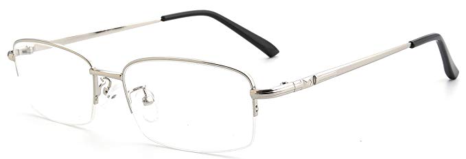 JNS Titanium Semi-rimless Prescription Eyeglasses Frame Clear Lens