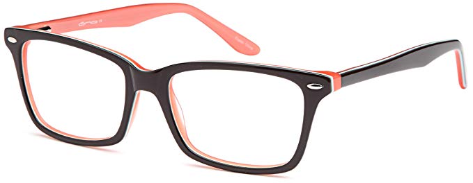 DALIX Unisex Wayfarer Two Toned Gummy Eye Glasses 52-17-140 (Pink, Blue, Gray)