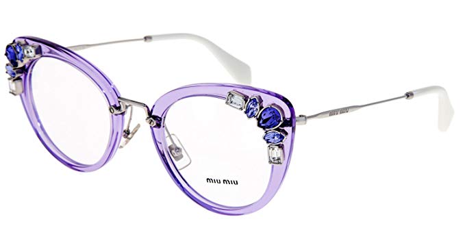 MIU MIU RUNWAY JEWEL 05P Lilac Silver Cat Eye Glasses RX Optical Frame MU05PV