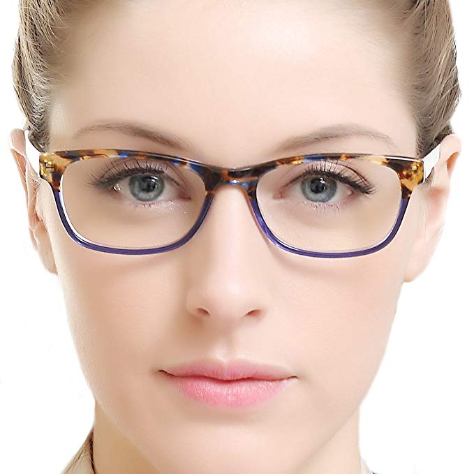 OCCI CHIARI Rectangle Stylish Women Eyewear Frame Non-prescription Optical Eyeglasses With Clear Lens