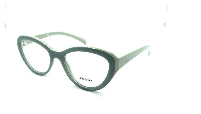 Prada Rx Eyeglasses Frames Vpr 25r Tkq-1o1 52x18 Opal Green on Matte Green