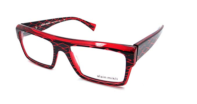 Alain Mikli Rx Eyeglasses Frames A03032 B0BW 53x17 Black Diamond Red Italy