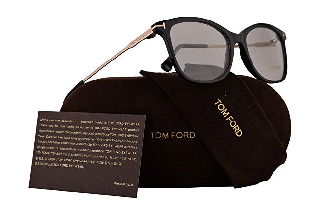 Tom Ford FT5510 Eyeglasses 52-17-140 Shiny Black w/Demo Clear Lens 001 TF5510 TF 5510 FT 5510