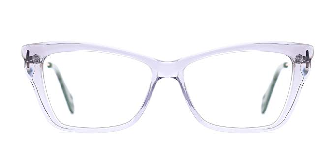 TIJN Bold Translucent Cateye Frame Metal Arm Eyeglasses for Women