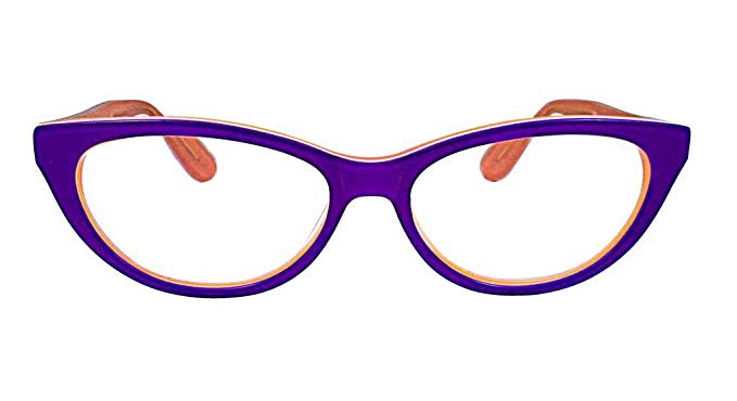 Bella Vista Women's Gato readers 50mm purple & orange 2x