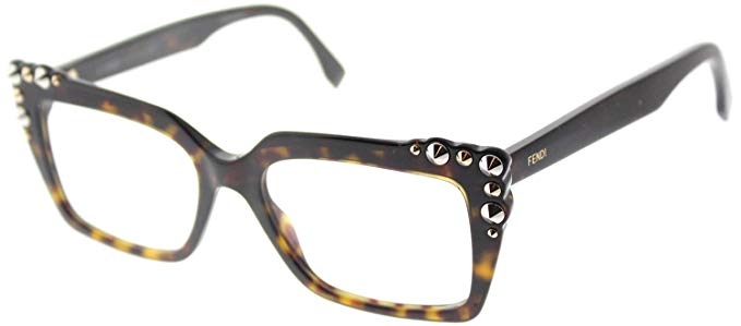 Fendi FF 0262 086 Dark Havana Plastic Square Eyeglasses 51mm