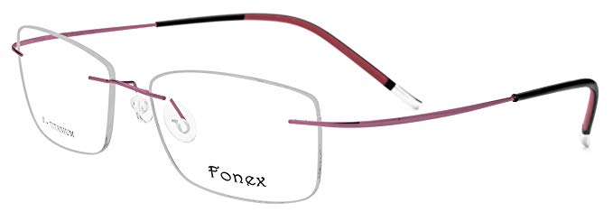 FONEX β Titanium Rimless Glasses Frame Eyewear for Women Men Light-Weight 9203