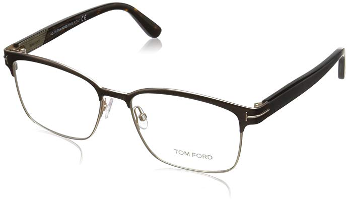 Tom Ford FT5323 Square Metal Optical Brown Rose Gold Eyeglasses TF5323 048 New