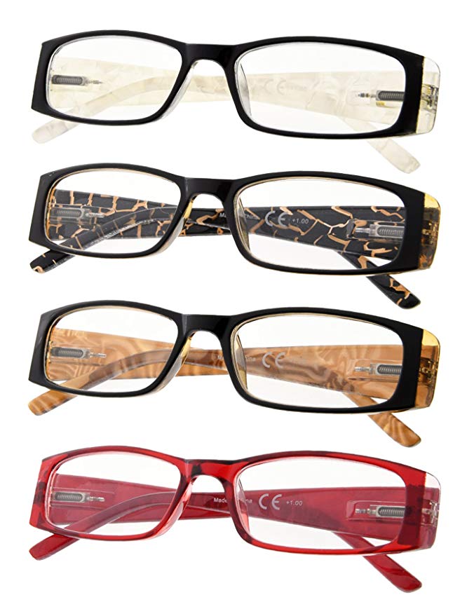 4-Pack Marble Pattern Reading Glasses for Women