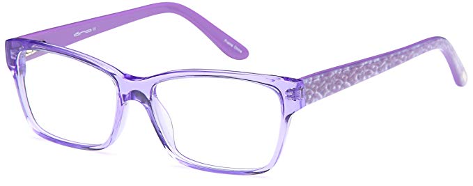 DALIX Womens Square Prescription Ready Eye Frames 54-15-140 Black, Brown, Purple