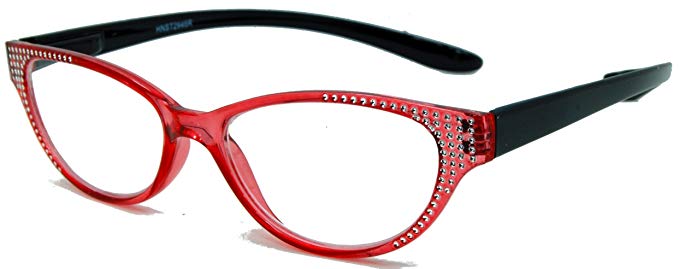 In Style Eyes Rubber Neckin Cateye Reading Glasses Neck Hanging Flexible Frame