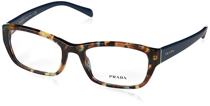 Prada PR18OV NAG1O1 Eyeglass, Havana Spotted Blue, 52 mm