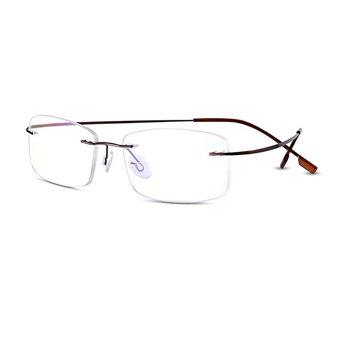 Bertha Titanium Alloy Flexible Lightweight Rimless Frame Prescription Eyeglasses 105