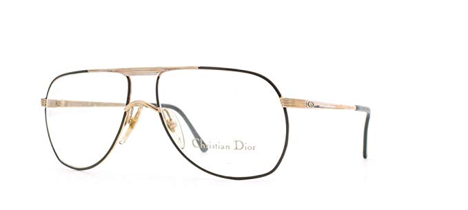 Christian Dior 2553 42 Gold and Black Authentic Men - Women Vintage Eyeglasses Frame