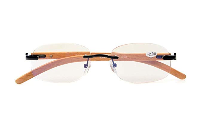 Anti Blue Rays,Reduce Eyestrain,UV Protection,Wood Temple Computer Gaming Reading Glasses Unisex