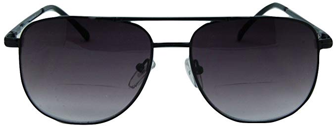 Miami Square Retro Aviator Bifocal Sunglasses Set