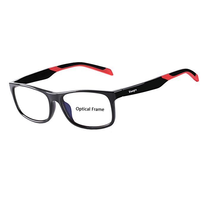 Eyewear Frames-Vseegrs Fashion Rectangle Non-Prescription Optical Eyeglasses Frame