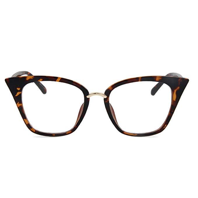 TIJN Vintage Non-prescription Cateye Eyeglasses Frame for Women