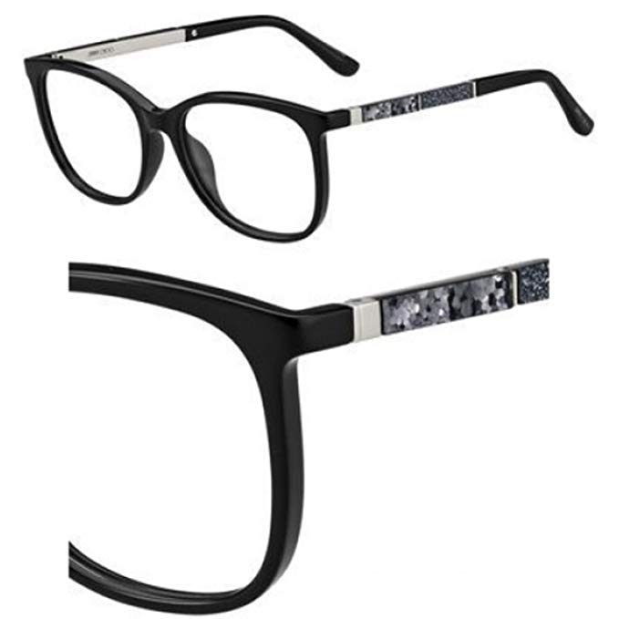 Jimmy Choo JC 191 807 Black Plastic Square Eyeglasses 53mm