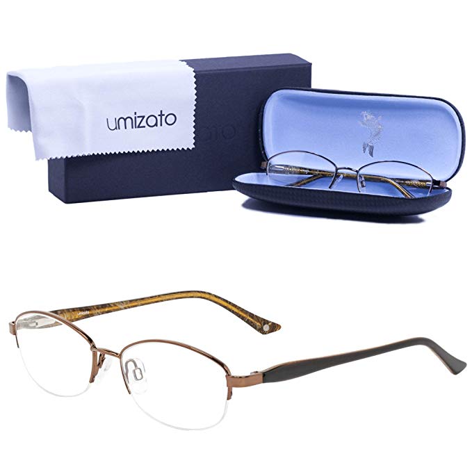 UMIZATO Prescription Glasses Frames Eyeglasses For Women - Stainless Steel, Acetate Optical Rx (MEMPHIS)