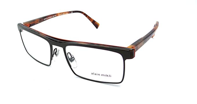 Alain Mikli Rx Eyeglasses Frames A02021 E211 55x18 Dark Green Orange / Havana