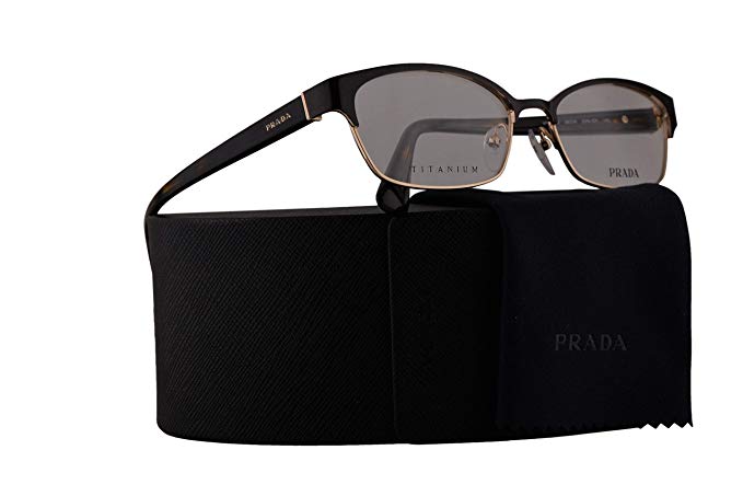 Prada PR53SV Eyeglasses 54-16-140 Top Brown On Pale Gold w/Demo Clear Lens ZVN1O1 VPR53S VPR 53S PR 53SV