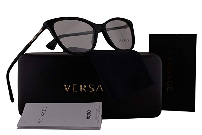 Versace VE3248 Eyeglasses 54-16-140 Black w/Demo Clear Lens GB1 VE 3248