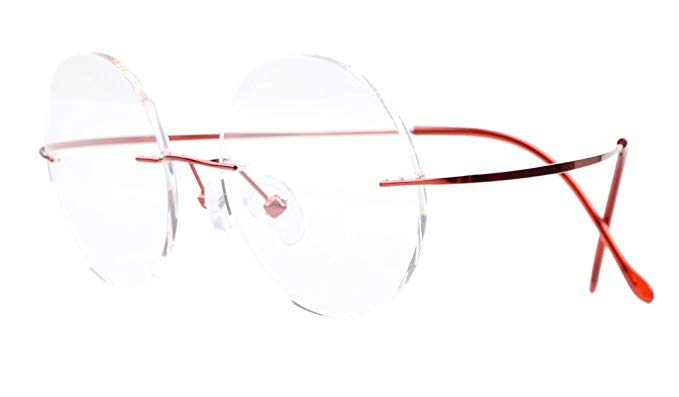 Eyekepper Titanium Rimless Round Eyeglasses Circle Optical Frame