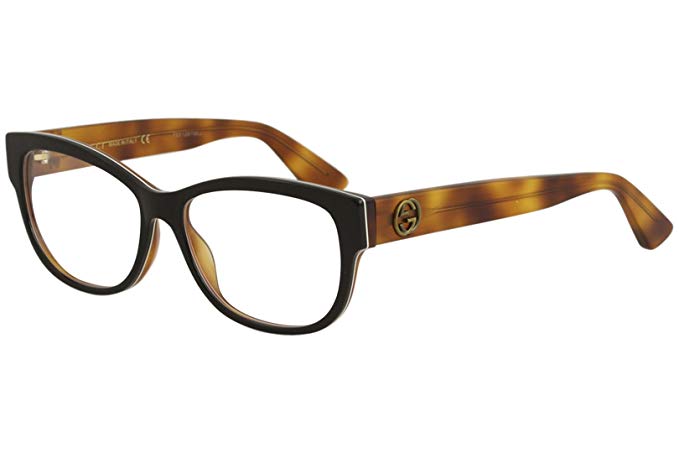 Eyeglasses Gucci GG 0098 O- 003 003 BLACK / AVANA