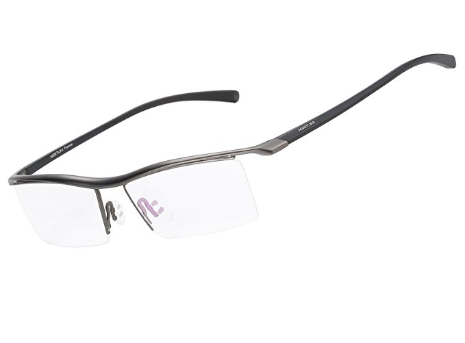Agstum Pure Titanium Half Rimless Business Glasses Frame Eyeglasses 