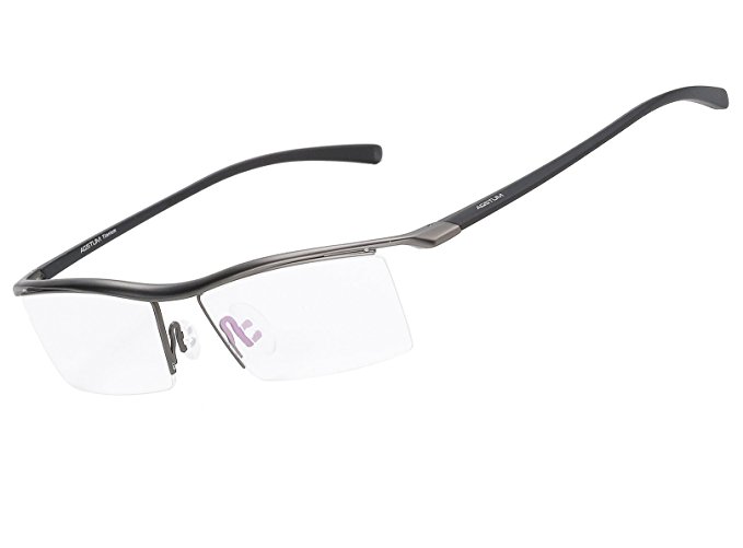 Agstum Pure Titanium Half Rimless Business Glasses Frame Eyeglasses Clear Lens