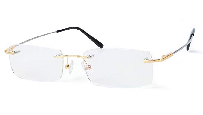 Agstum Titanium Alloy Flexible Rimless Frame Prescription Eyeglasses