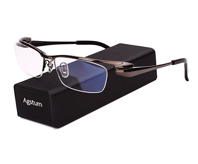 Agstum Pure Titanium Half Rim Optical Business Glasses Frame Clear Lens