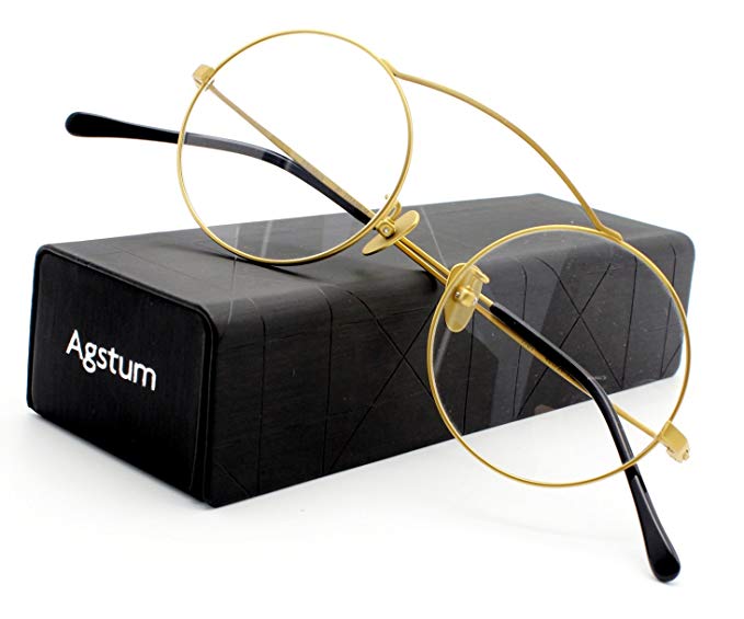 Agstum Pure Titanium Retro Round Prescription Eyeglasses Frame 46mm